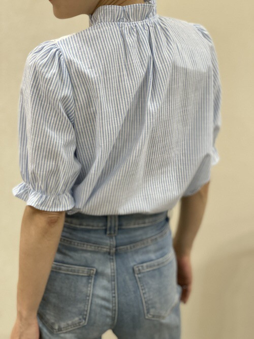 Chemise bohème rayée plastron en guipure It Hippie