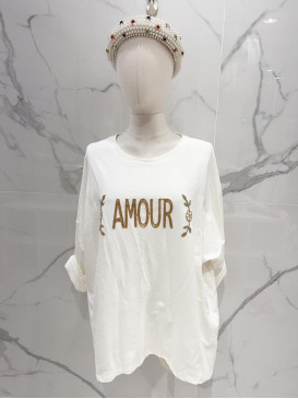 T-shirt oversized col rond...