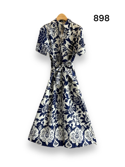 Robe chemisier imprimée ceinturée Sens Uniq