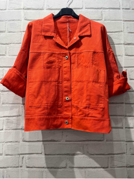 Veste courte en toile de...