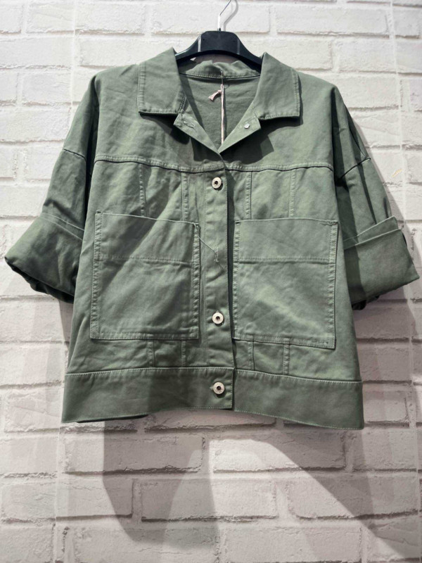 Veste courte en toile de coton