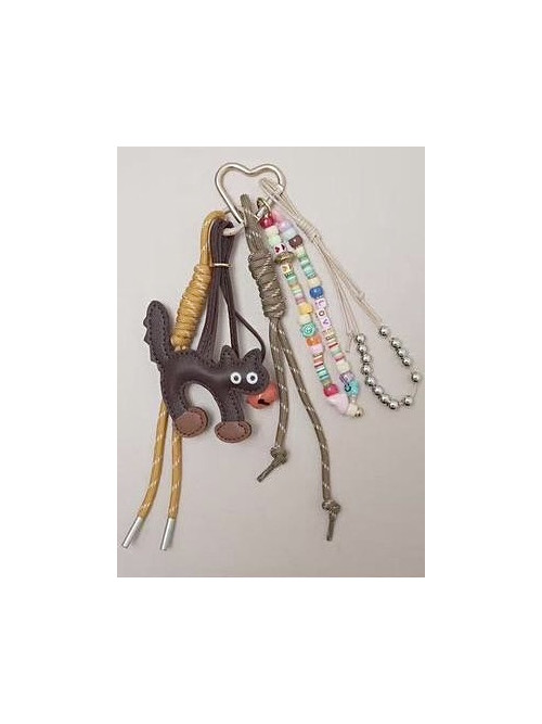 Bijoux de sac fantaisie avec perles et chat