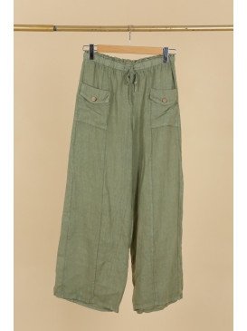 Pantalon en lin large et...
