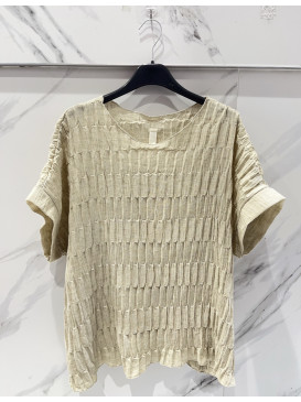 Top oversized gaufré col...