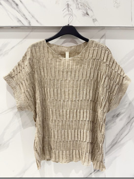 Top oversized gaufré col...
