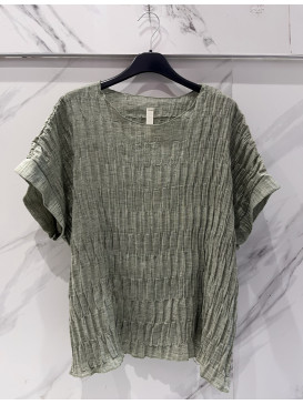 Top oversized gaufré col...