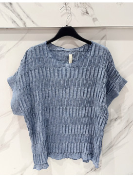 Top oversized gaufré col...