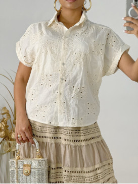 Chemise broderies ajourées...