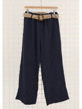 Pantalon large en gaze de...