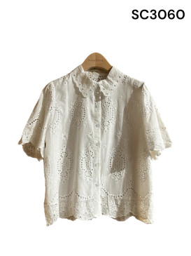 chemise blanche broderie...