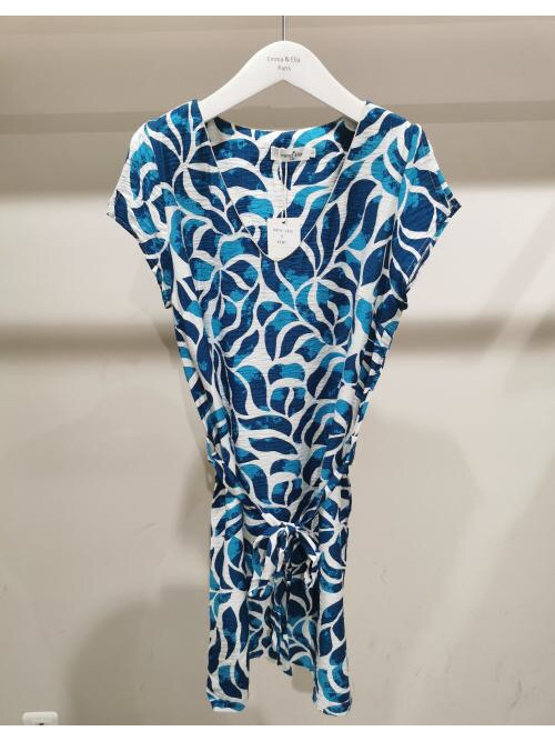 ROBE COURTE IMPRIMEE COL V RAMAGE