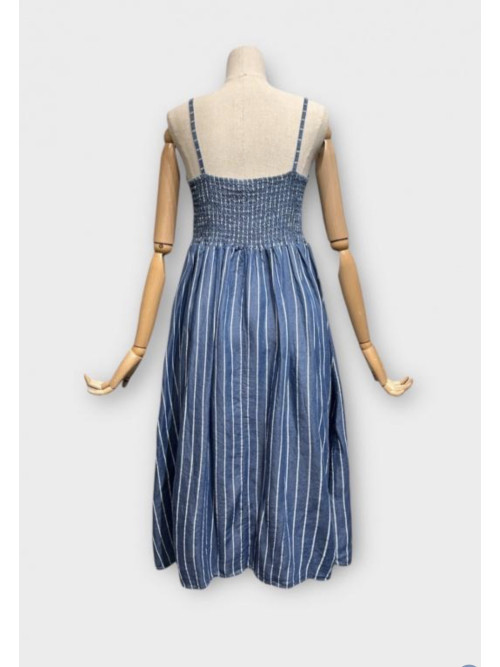 Robe rayée à fines bretelles