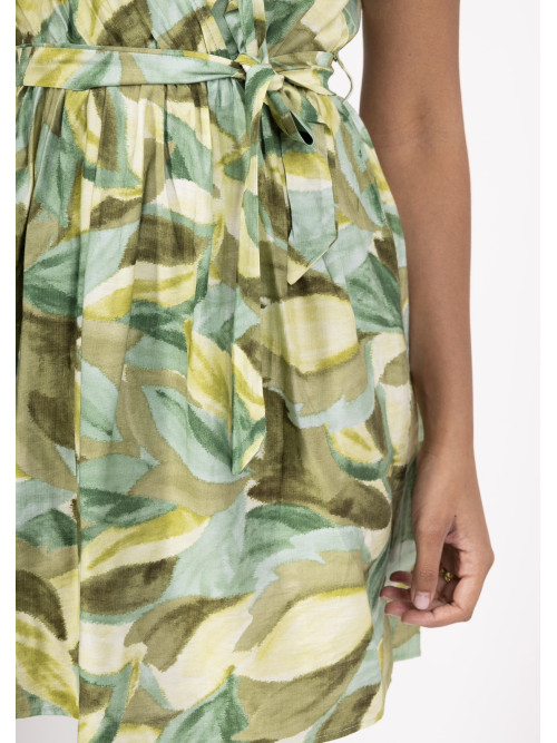 ROBE COURTE CACHE COEUR MANCHES COURTES IMPRIMEE