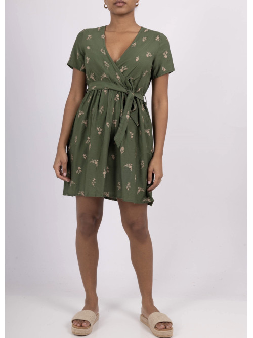 ROBE COURTE CACHE COEUR MANCHE COURTE BRODERIES