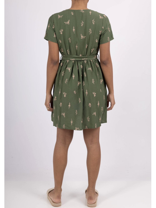 ROBE COURTE CACHE COEUR MANCHE COURTE BRODERIES