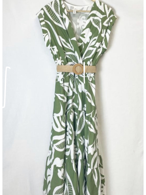 Robe décolleté cache-cœur longueur midi