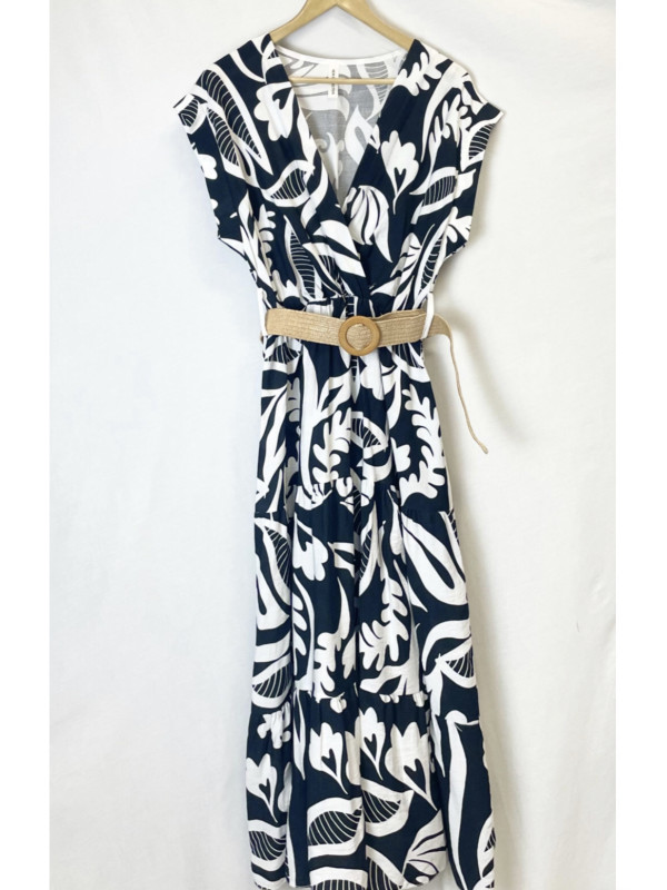 Robe décolleté cache-cœur longueur midi