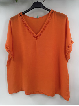 TOP OVERSIZED COL V MANCHE...