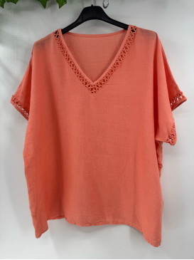 TOP OVERSIZED COL V MANCHE...