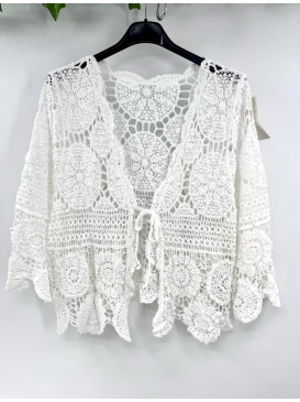 Gilet crochet - Blanc