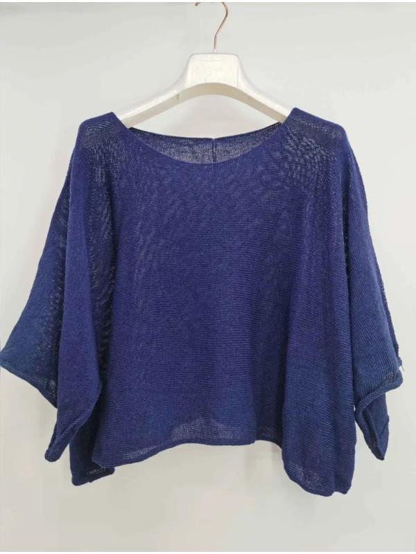 Pull fin court et large à manches kimono