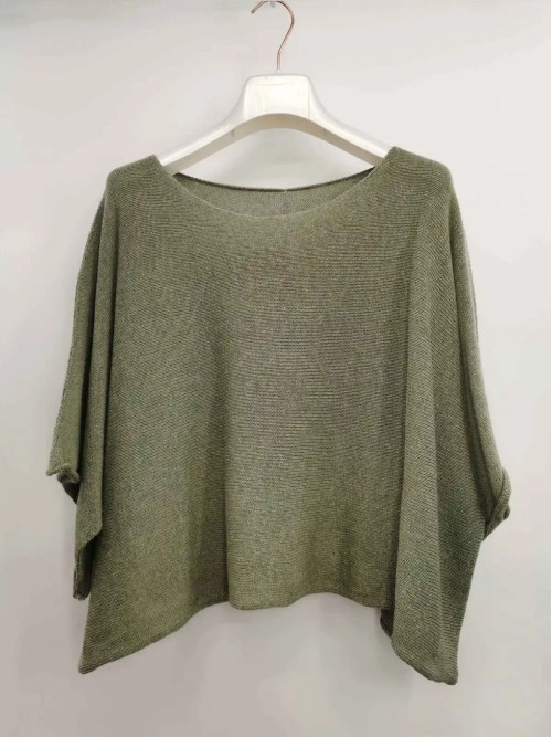 Pull fin court et large à manches kimono