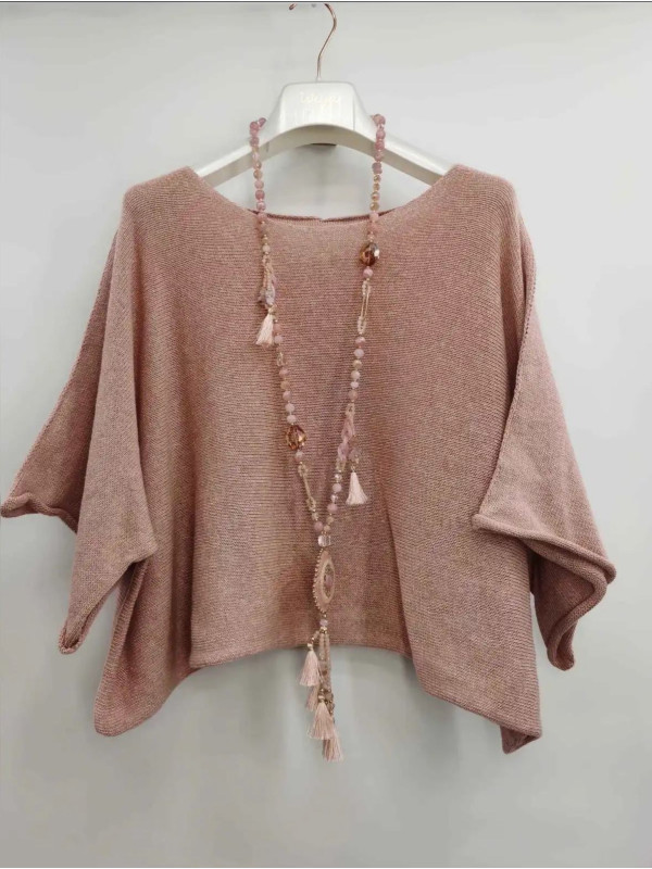 Pull fin court et large à manches kimono