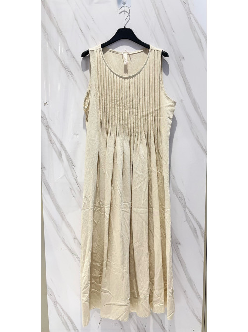 Robe débardeur longue fluide plis soleil poitrine