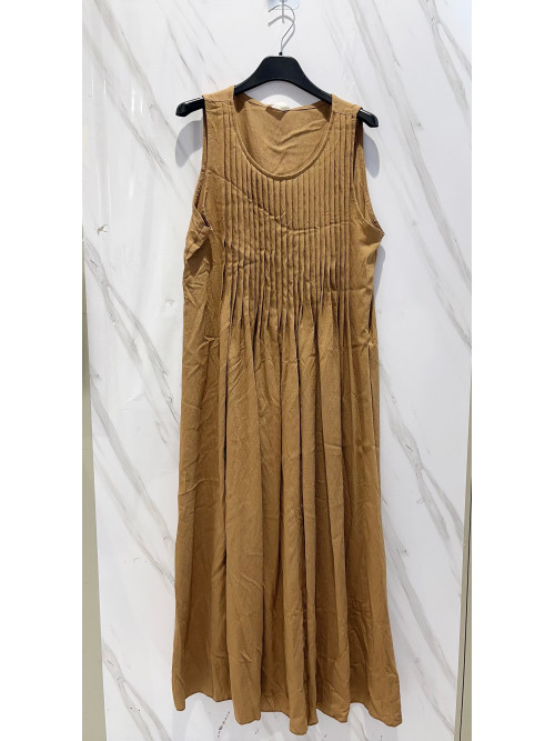 Robe débardeur longue fluide plis soleil poitrine
