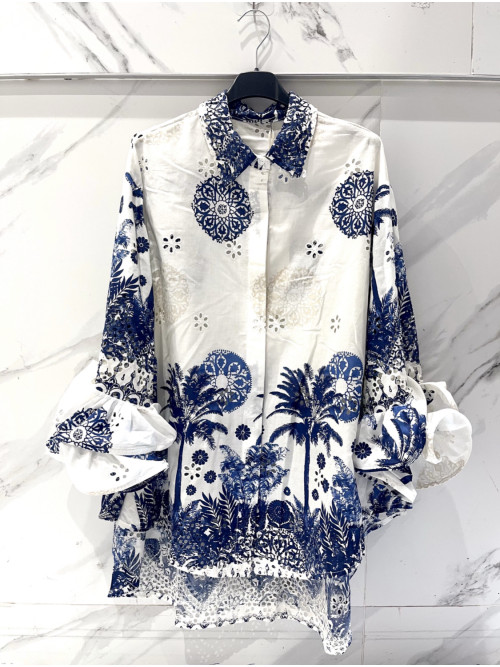 chemise manches volantees broderie anglaise