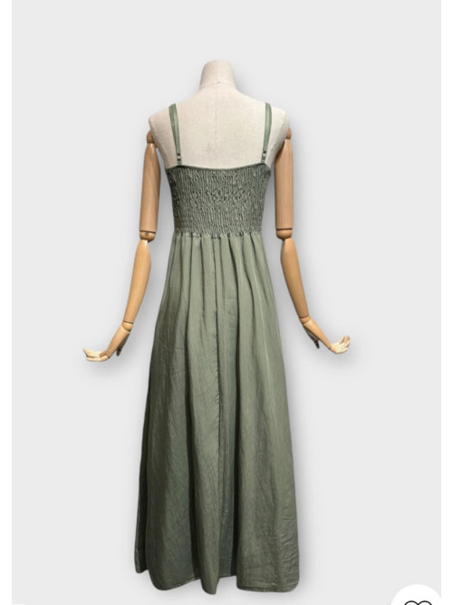 Robe longue ample evasee à fines bretelles