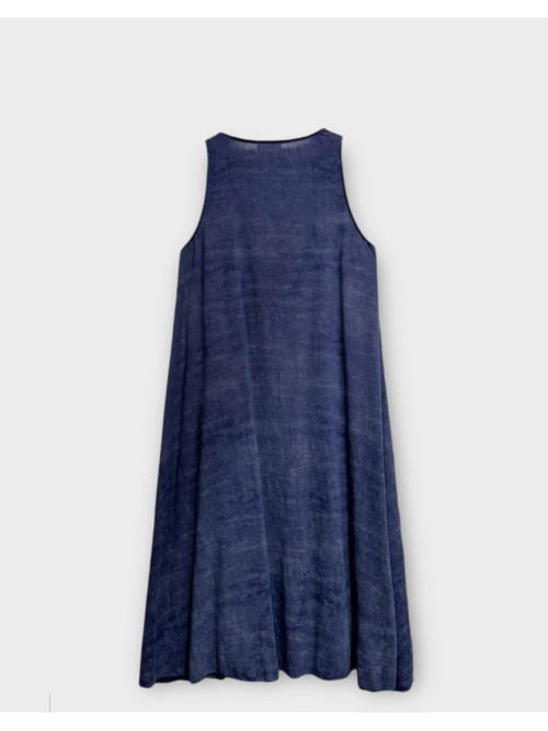 Robe longue fluide col v sans manches boheme