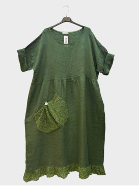 Robe longue col rond bas et...