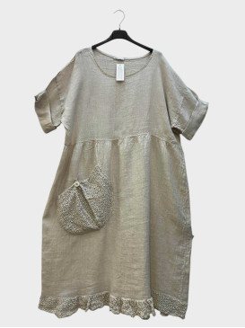 Robe longue col rond bas et...