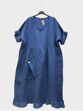 Robe longue col rond bas et...