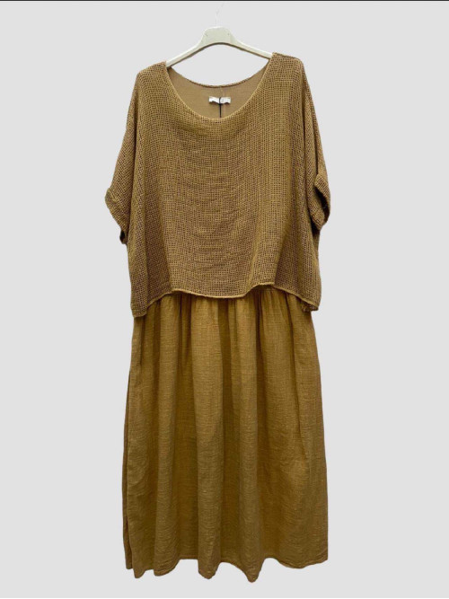 Robe longue avec top ajouré