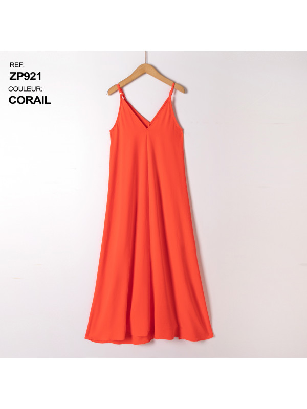 Robe longue fluide fines bretelles