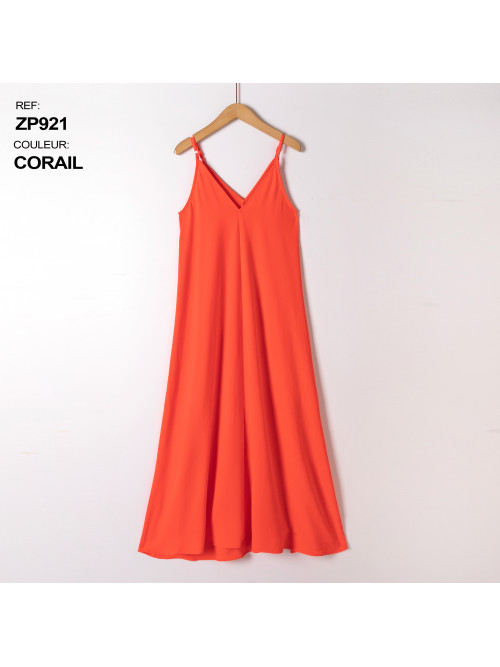 Robe longue fluide fines bretelles