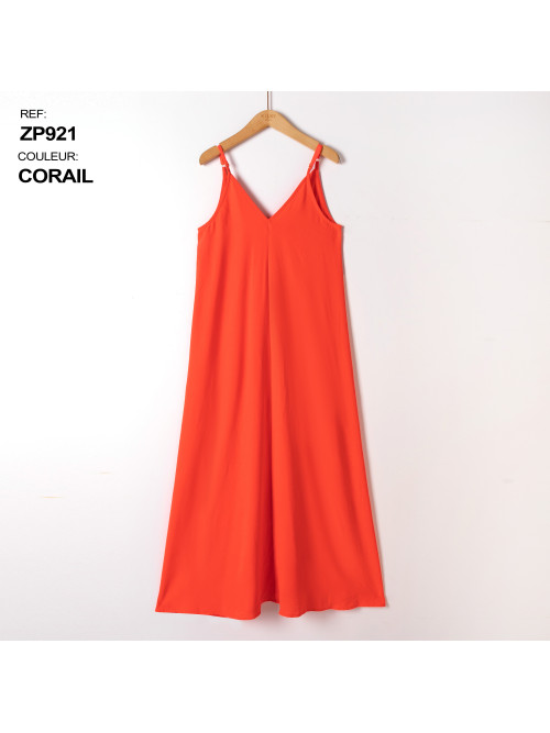 Robe longue fluide fines bretelles