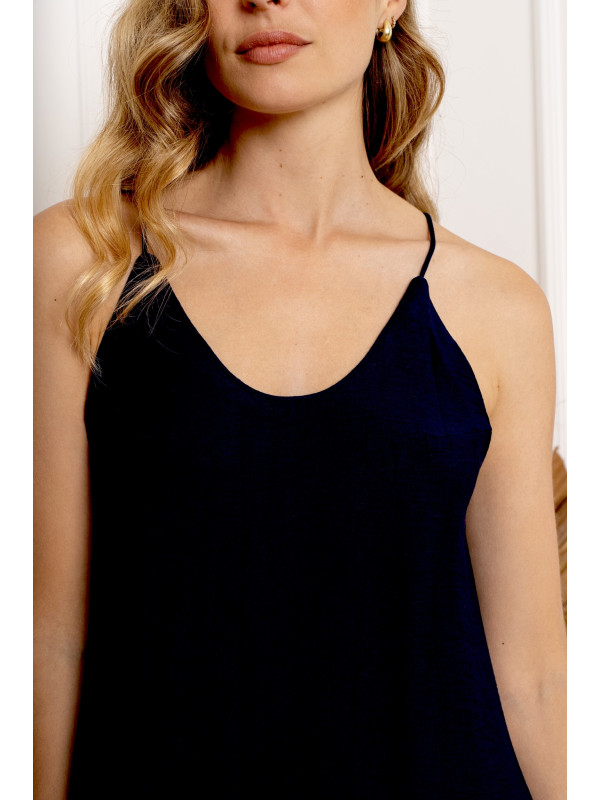 Robe longue fluide dos nu  fines bretelles