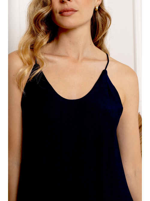 Robe longue fluide dos nu fines bretelles