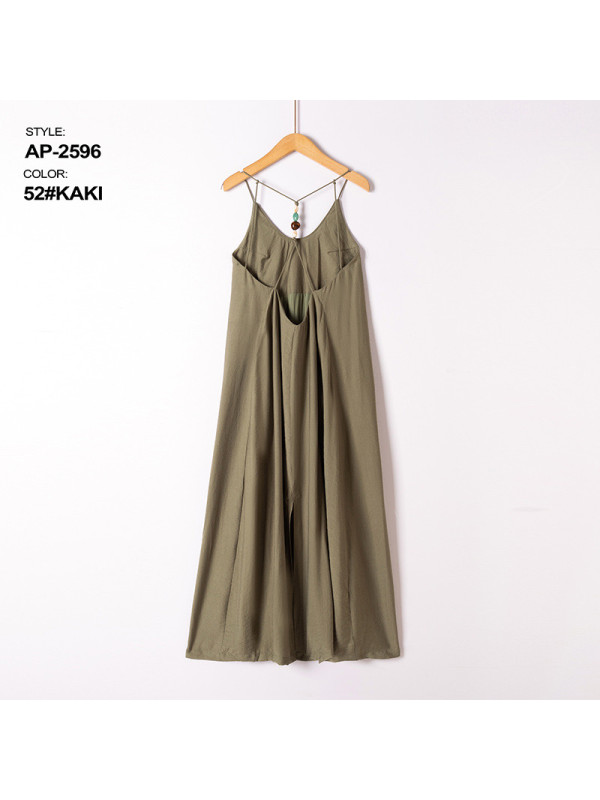 Robe longue fluide dos nu  fines bretelles