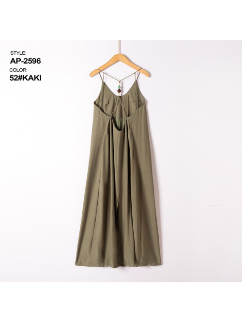 Robe longue fluide dos nu fines bretelles