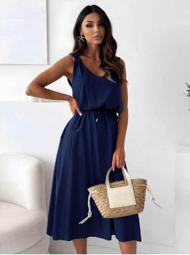 Robe longue fluide col V...