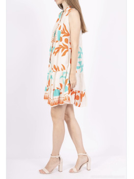 Robe courte à volants sans...