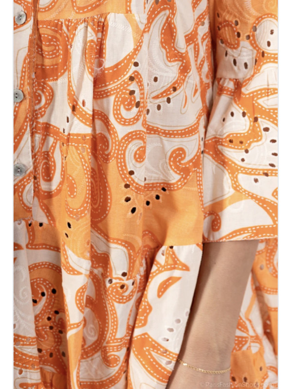Robe courte à volants imprimé estival
