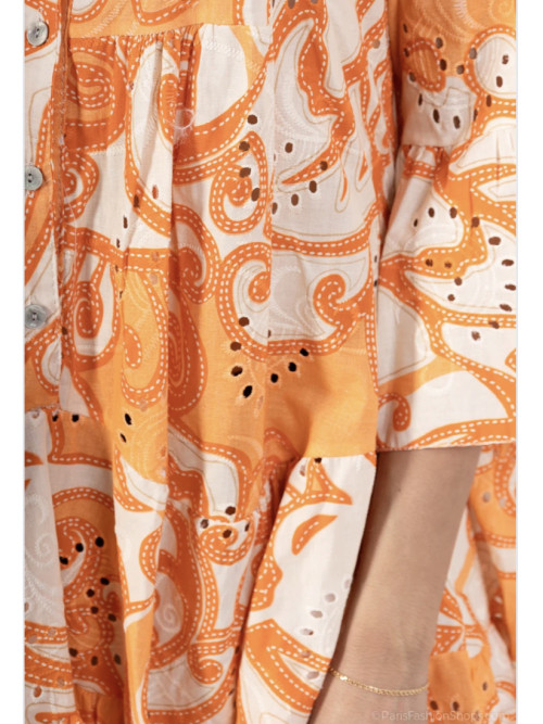 Robe courte à volants imprimé estival