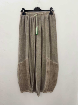 Pantalon large ajoure en...