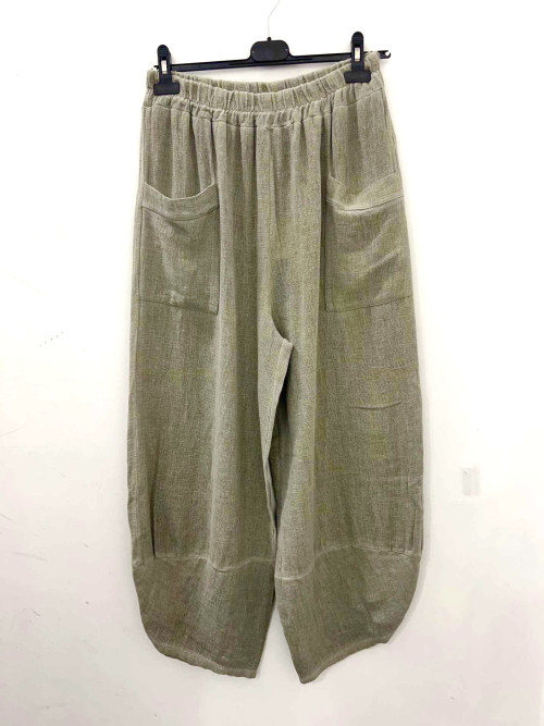 pantalon large poches plaquées