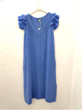 Robe longue col V et...